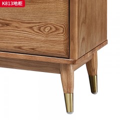 千匠一品 北欧风格 进口白蜡木+金属脚套+岩板台面 时尚大气地柜K813-J