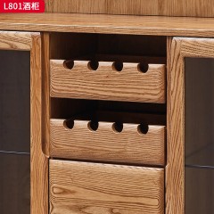 千匠一品 北欧风格 进口白蜡木+金属脚套+钢化玻璃 时尚大气酒柜L801-J