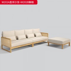 千匠一品 北欧风格 棉麻布面料+北美进口白蜡木+高回弹海绵 时尚大气沙发W202-J