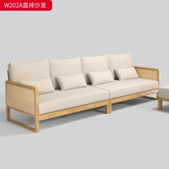 千匠一品 北欧风格 棉麻布面料+北美进口白蜡木+高回弹海绵 时尚大气沙发W202-J