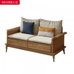 千匠一品 北欧风格 FAS级北美白蜡木+优质布艺面料+环保木器漆 时尚大气沙发W816-J