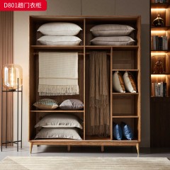 千匠一品 北欧风格 北美白蜡木实木 时尚大气趟门衣柜D801-J
