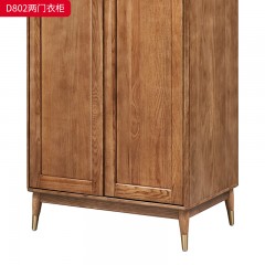 千匠一品 北欧风格 北美白蜡木实木 时尚大气两门衣柜D802-J