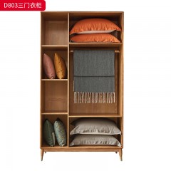 千匠一品 北欧风格 北美白蜡木实木 时尚大气三门衣柜D803-J