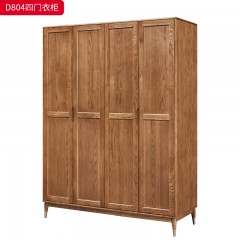 千匠一品 北欧风格 北美白蜡木实木 时尚大气四门衣柜D804-L