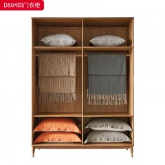 千匠一品 北欧风格 北美白蜡木实木 时尚大气四门衣柜D804-L