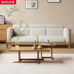 千匠一品 北欧风格 进口白蜡木+生态皮面料+高密度海绵 时尚大气沙发W205-L
