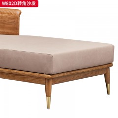 千匠一品 北欧风格 进口白蜡木+科技布+高密度海绵+金属脚套 时尚大气转角沙发W802D-L