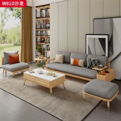 千匠一品 北欧风格 进口白蜡木+科技布+高密度海绵+金属脚套 时尚大气沙发W810-L