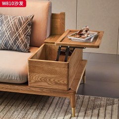 千匠一品 北欧风格 进口白蜡木+科技布+高密度海绵+金属脚套 时尚大气沙发W810-L