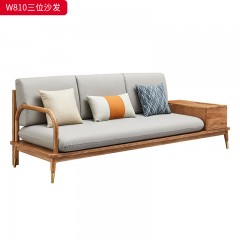 千匠一品 北欧风格 进口白蜡木+科技布+高密度海绵+金属脚套 时尚大气沙发W810-L