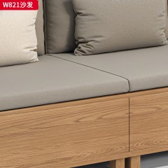 千匠一品 北欧风格 进口白蜡木+布艺面料+高密度海绵 时尚大气沙发W821-L