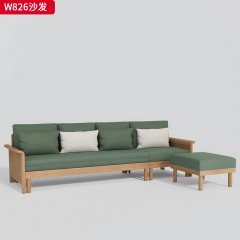千匠一品 北欧风格 进口白蜡木+布艺面料+高密度海绵 时尚大气沙发W826-L