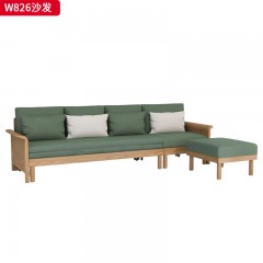 千匠一品 北欧风格 进口白蜡木+布艺面料+高密度海绵 时尚大气沙发W826-L