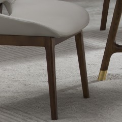 千匠一品 意式极简白蜡木+超纤皮餐椅M7206-C