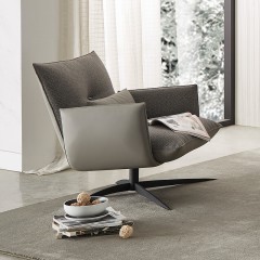 【精品】千匠一品意式极简碳素钢脚+布休闲椅M3601-C