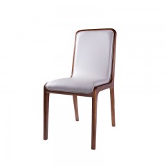 千匠一品 意式极简白蜡木+超纤皮餐椅M7203-C
