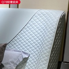 △【精品】千匠一品 轻奢现代风格优质接触面真皮+非接触面仿皮+钛金脚+海棉+实木板+10分钢木排骨架+5CM五金脚1.5m/1.8m床-Q78-X