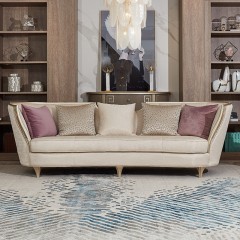 △【精品】千匠一品美式轻奢优质混纺棉麻布+高密度海绵榉木框架沙发M808-H