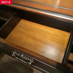 千匠一品 首推美式风格金丝檀木框架+辅材橡胶木+多层实木板餐边柜9801#-C
