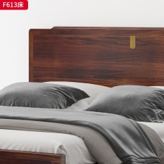 【精品】千匠一品轻奢新中式风格简约床实用双人床乌金木实木床双人床-F613-S
