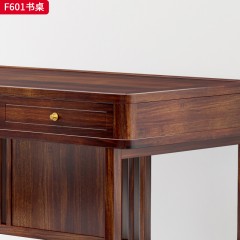 【精品】千匠一品轻奢新中式风格简约大气书桌乌金木实木带有岩板饰面书桌书台-F601-S