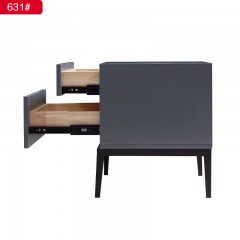 千匠一品 意式风格E1级高密度中纤板+橡木抽屉+环保烤漆+碳素钢封釉床头柜631#-B