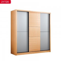 △千匠一品现代风格E1级中纤板+实木多层板三趟门衣柜21T20-B