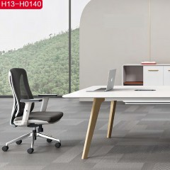 千匠一品简约风格进口暖白+白蜡木4M会议桌H13-H0140-C