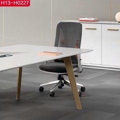 千匠一品简约风格进口暖白+白蜡木2.7M会议桌H13-H0227-C