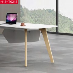 千匠一品简约风格进口暖白+白蜡木1.8M办公桌H13-T0218-C