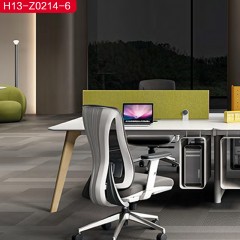 千匠一品简约风格白蜡木+实木脚4.2M办公桌H13-Z0214-6-C