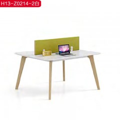 千匠一品简约风格进口暖白+白蜡木1.4M白办公桌H13-Z0214-2-C
