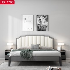 △千匠一品 北欧优质超纤皮+高密度海绵+颗粒板+松木排骨架1.5 1.8m床HB-1706-H