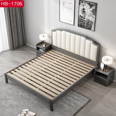 △千匠一品 北欧优质超纤皮+高密度海绵+颗粒板+松木排骨架1.5 1.8m床HB-1706-H