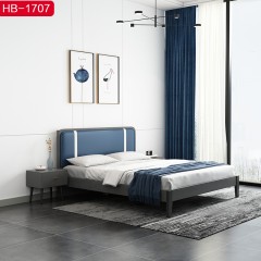 △千匠一品 北欧优质超纤皮+高密度海绵+松木排骨架+实木拼接板颗粒板1.5 1.8m床（拼色款靠枕）HB-1707-H