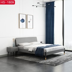 △千匠一品 北欧优质橡胶木框架+实木拼接板+松木排骨架1.51.8m床HB-1709-H