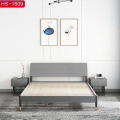 △千匠一品 北欧优质橡胶木框架+实木拼接板+松木排骨架1.51.8m床HB-1709-H