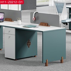 千匠一品简约风格灰豆绿+暖白1.2M办公桌H11-Z0212-D1-C