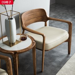 千匠一品北欧风格白蜡实木+多层实木贴白蜡木皮09椅子-C