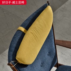 【精品】千匠一品 新中式风格 北美顶级黑胡桃实木+高档布艺+高密度海绵 高档大气威士忌椅 好日子-威士忌椅-X