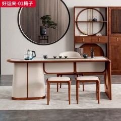 【精品】千匠一品 新中式风格 北美黑胡桃木+真皮+高密度海绵+304不锈钢拉五金扶手 高档大气茶椅 好运来-01椅子-X