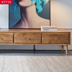 【精品】千匠一品轻奢北欧优质白蜡木+实木多层板环保油漆1.5m地柜KT710-H