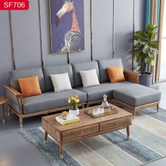 【精品】千匠一品轻奢北欧优质科技布+高密度海绵+白蜡木框架环保油漆沙发SF706-H