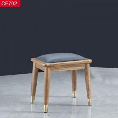 【精品】千匠一品轻奢北欧优质超纤皮+高密度海绵+白蜡木框架环保油漆妆凳CF702-H