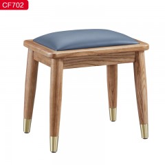 【精品】千匠一品轻奢北欧优质超纤皮+高密度海绵+白蜡木框架环保油漆妆凳CF702-H