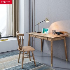 【精品】千匠一品轻奢北欧优质白蜡木+实木多层板环保油漆1.2m书桌ES702-H