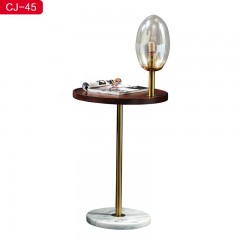 【精品】千匠一品轻奢现代风格不锈钢+带灯+实木面圆几CJ-45-C