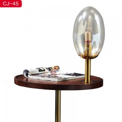 【精品】千匠一品轻奢现代风格不锈钢+带灯+实木面圆几CJ-45-C