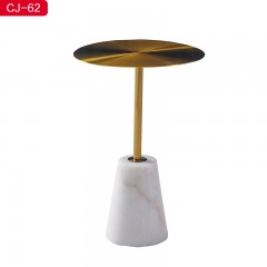 【精品】千匠一品 轻奢现代风格天然大理石+不锈钢圆几CJ-62-C
